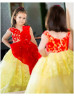 Red And Yellow Lace Tulle Chic Flower Girl Dress